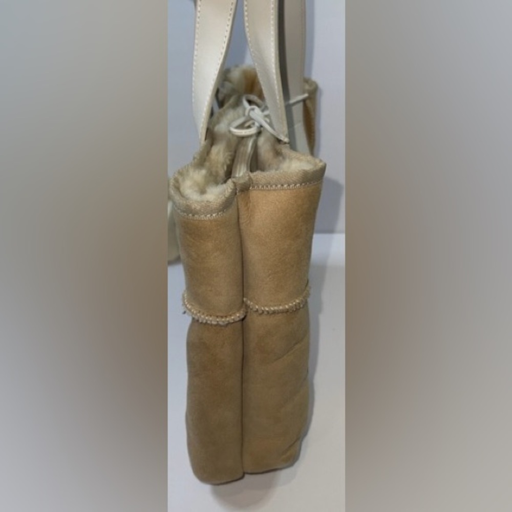 UGG Tan and Cream/White Women's Shearling-Sheepskin Mini Bag - Picture 7 of 16